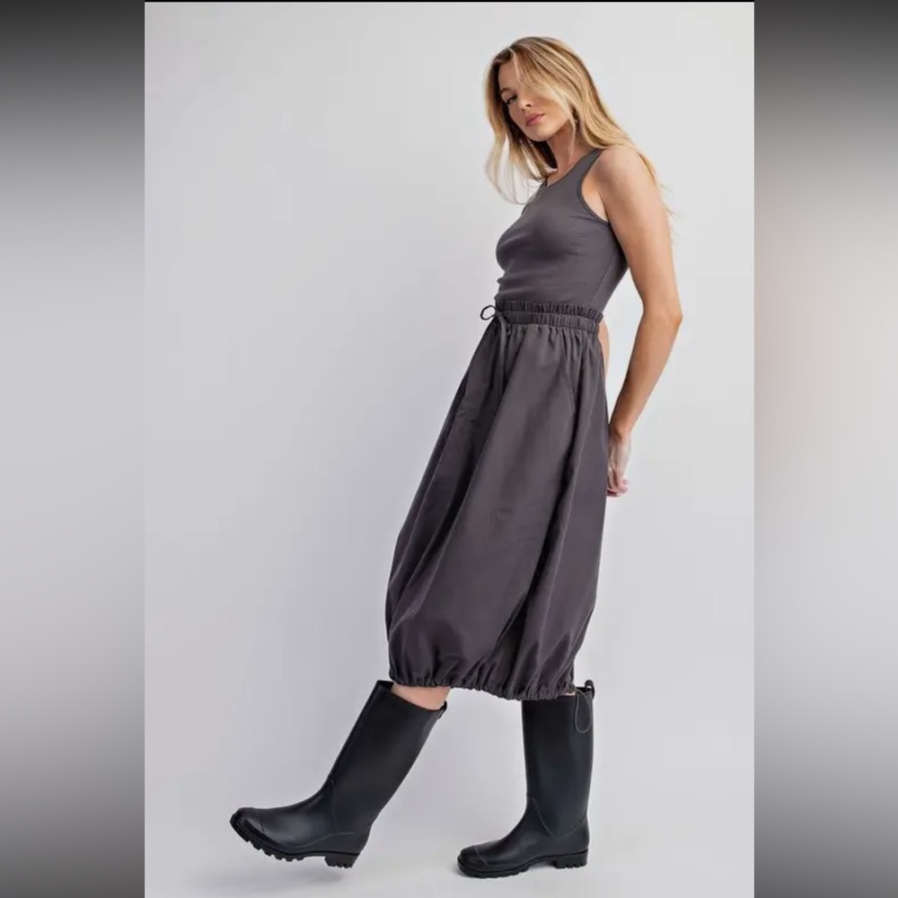 Heyson Charcoal Tank Top Utility Dress - Picture 3 of 9